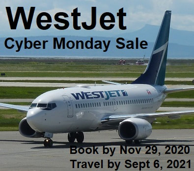 Once a year flight savings with the WestJet Cyber Monday Sale